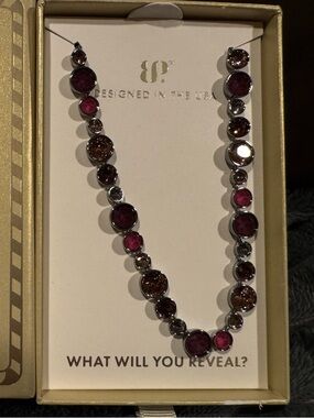 Jewel Candy Moonlit Merlot on Hematite Necklace